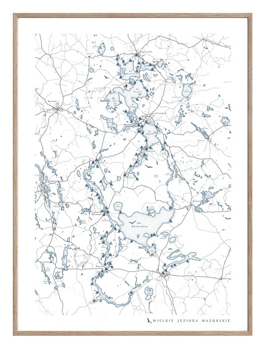 plakaty Plakat MAZURY Wielkie Jeziora Mazurskie Szlak Jezior (porty, mariny)