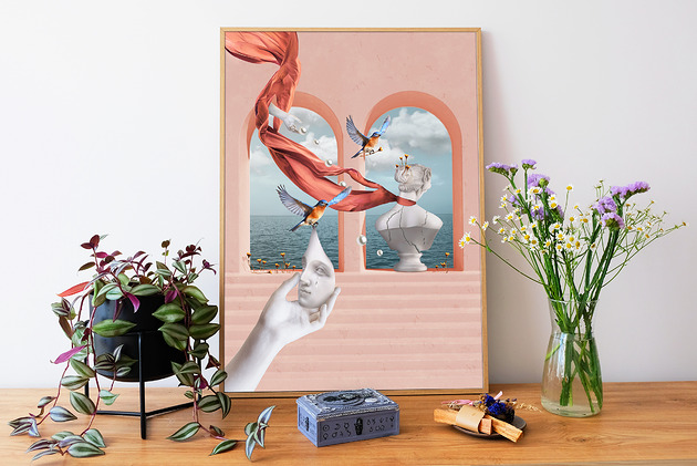 plakaty Surrealistyczny Plakat "Healing" Kolaż