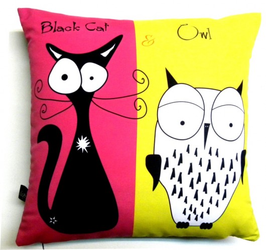 Poduszka Black cat& owl Gaul Designs