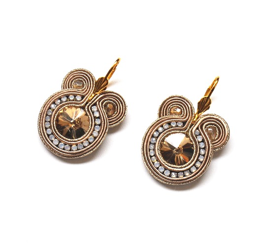 kolczyki soutache Sutaszowe kolczyki BEIGE