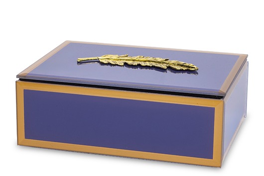 pojemniki na biżuterię Szkatułka z MDFu z ozdobą 6x16x11,5 cm fioletowa