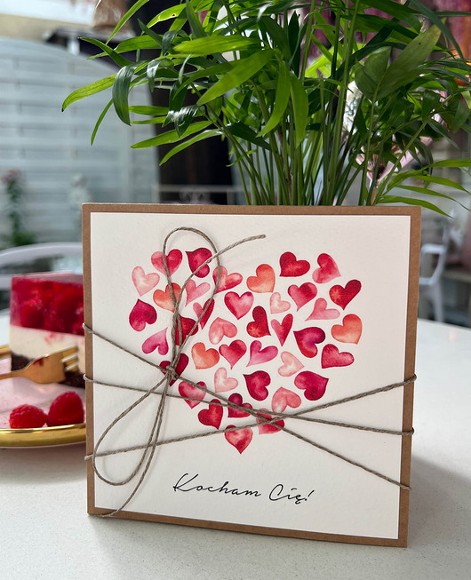 kartki scrapbooking Wyjątkowa ręcznie robiona kartka prezent na walentynki, walentynkowa - walent