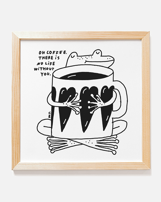 grafiki i ilustracje Żaba z kawą