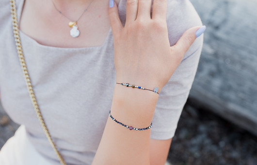bransoletki z kamieni naturalnych Delikatna Bransoletka Zodiac Panna Tygrysie Oko Szafir Jaspis Lapis Lazuli