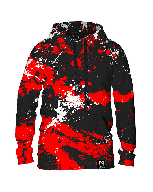 bluzy męskie Męska Bluza z kapturem Marble Black Red
