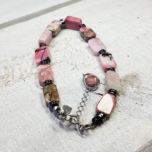 bransoletki srebrne Bransoletka rodochrozyt bs18