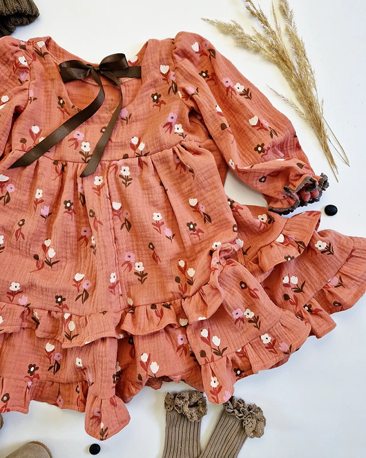 sukienki dla dziewczynki Sukienka Muślinowa Coral Flower