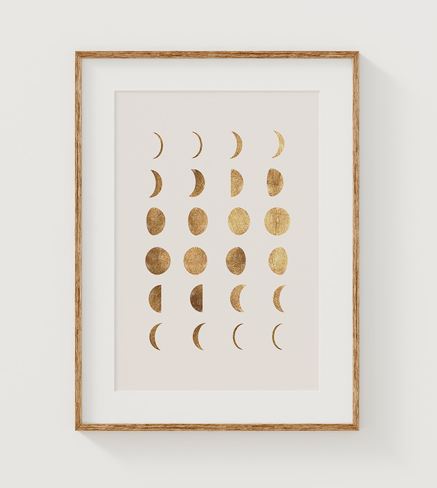 grafiki i ilustracje Plakat Moon phases A3