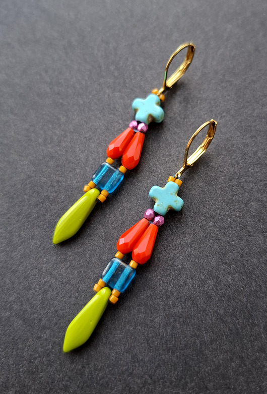 kolczyki z kamieniami Kolczyki kolor na plus no2