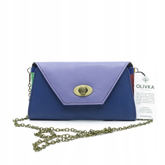 portfele damskie Kopertówka damska torebko-portfel skórzana skóra naturalna kolorowa Olivka