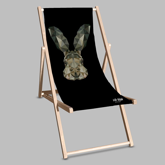 krzesła Leżak Black z zającem