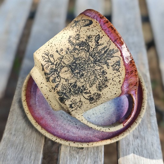 filiżanki Filiżanka SPRING ze spodkiem, 230 ml