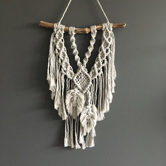 Makrama Makatka Frędzle Listki Boho Makrama By Wiewiorska