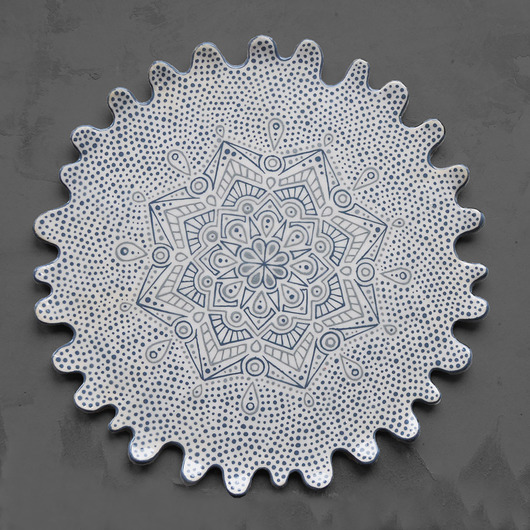 Patera z szarą mandalą 25cm (na zamówienie) Hypnotic