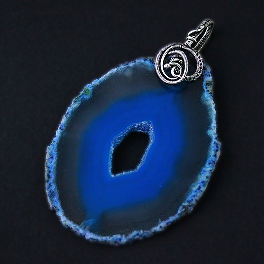 wisiory Kylie - duży wisior wire-wrapping z agatem