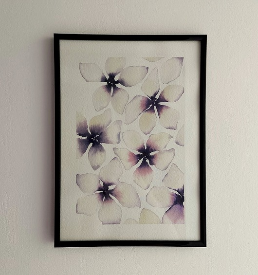 obrazy Akwarela A4 kwiaty "In a rain of flowers"