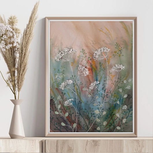 obrazy Oryginalna akwarela. Łąka A3