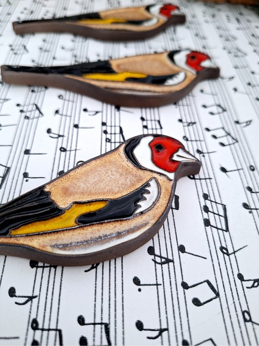 Ozdoby na ścianę Ceramiczny ptak  3 sztuki dekoracja ścienna