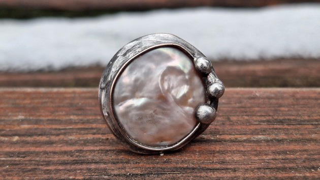 pierścionki - różne Perła po prostu - pierścionek regulowany