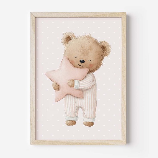 obrazy i plakaty do pokoju dziecięcego Plakat Na Ścianę Dla Dziewczynki Różowe misie nr. 7