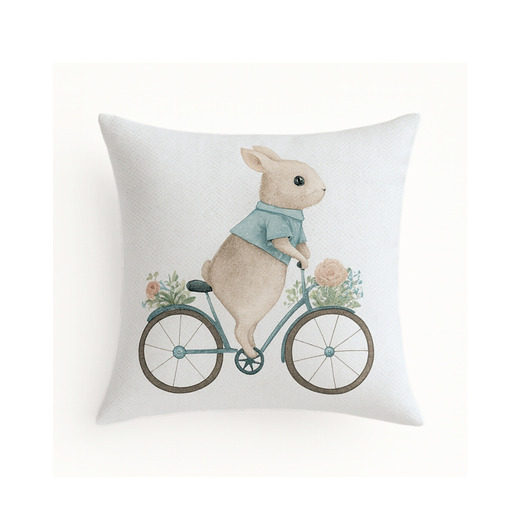 ozdoby wielkanocne Wielkanocna poszewka dekoracyjna Zając na rowerze
