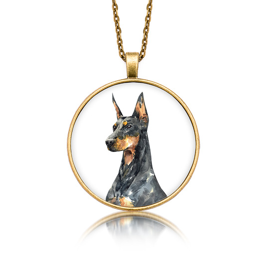 wisiory Medalion okrągły DOBERMAN rasowy pies