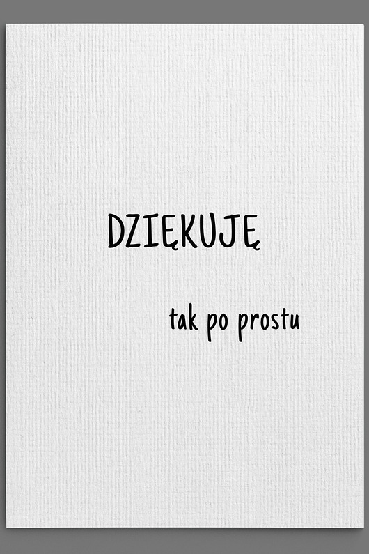 kartki okolicznościowe - wydruki Kartka do podziękowań "TAK PO PROSTU"