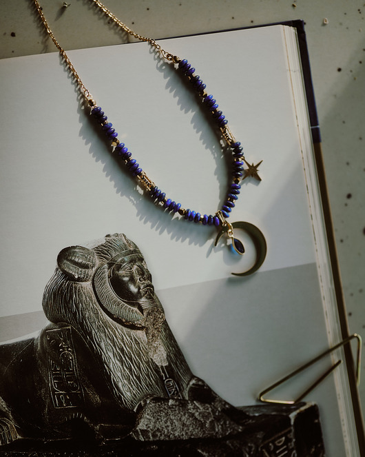 złote naszyjniki Naszyjnik Nut, lapis lazuli, kolekcja "Sehet Jaru"