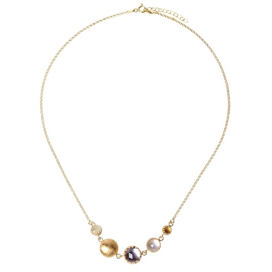 złote naszyjniki Złoty naszyjnik Dream z kolorowymi kamieniami szlachetnymi