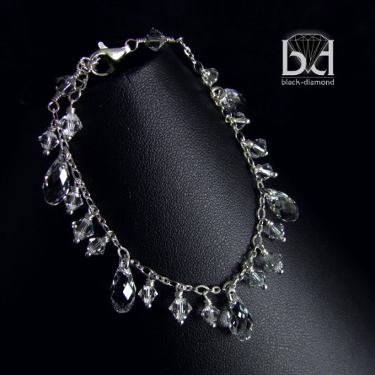 Krystaliczne krople kryształ Swarovski Black Diamond