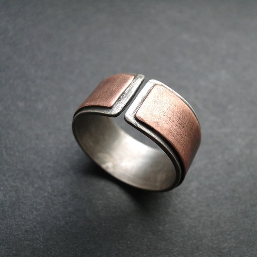 biżuteria męska Obrączka Unisex Srebro & Miedź 002