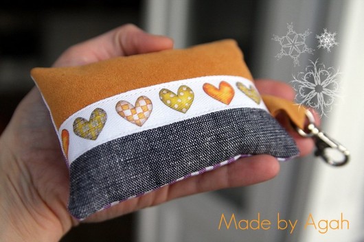 Brelok z serduszkami {zamsz - denim} made by agah