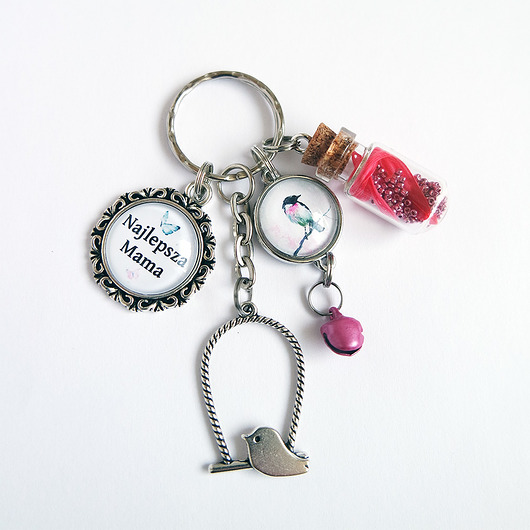 breloki Breloczek - Mama, ptaszek, fiolka
