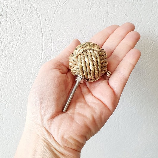 gałki do mebli Gałka meblowa ze sznurka jutowego boho