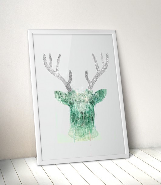 brokatowy jeleń 50x70 cm | skandynawski styl Anita Tomala