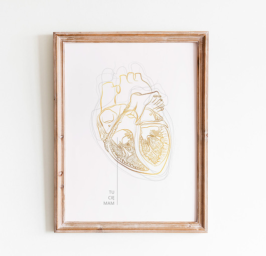 grafiki i ilustracje Złota Anatomia Serce