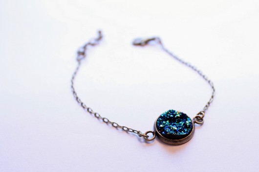 Bransoletka Vintage Druzy Lazy Moon BLUE TEAL Lazy  Moon