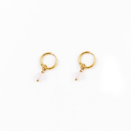 kolczyki - inne Kamień miłości - kolczyki koła ze stali szlachetnej pozłacanej