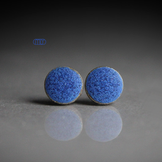 kolczyki ceramiczne Lapis 14mm/stal chirurgiczna/