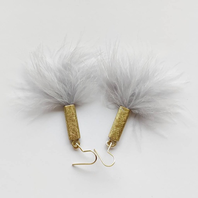 kolczyki z piórami PIÓRKO kolczyki