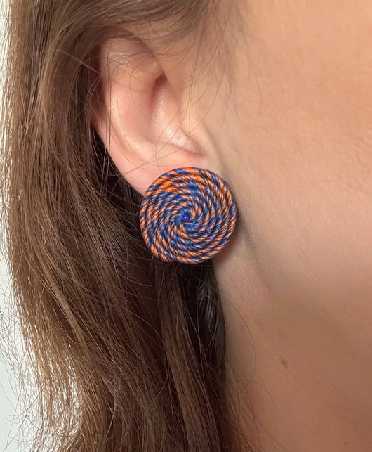kolczyki soutache Okrągłe kolczyki w kontrastowych kolorach