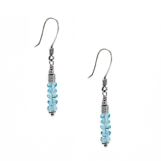 kolczyki srebrne Topaz i srebro 925 - eleganckie klasyczne kolczyki
