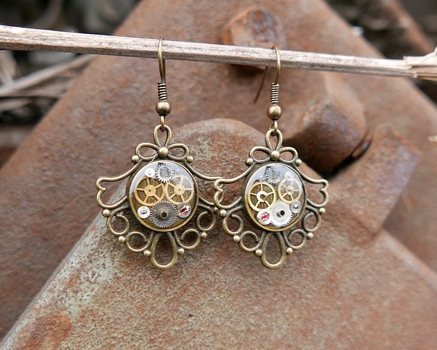 kolczyki z żywicy Mechaniczne kolczyki 287