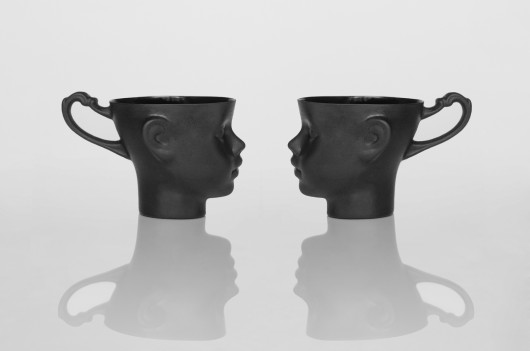 Kubki Główki z czarnej porcelany ENDE ceramics