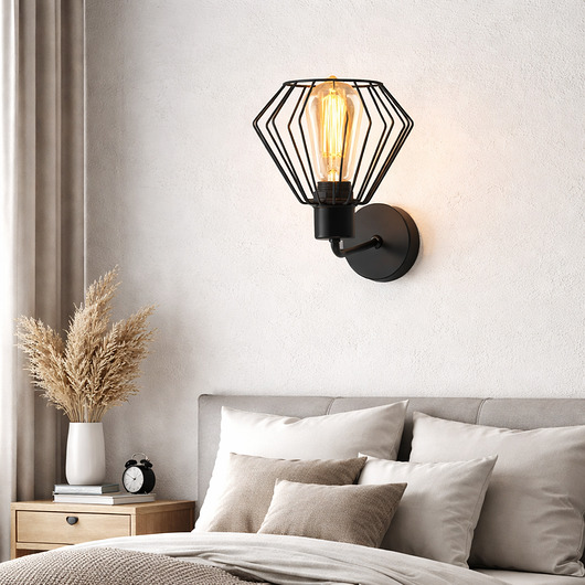 kinkiety Druciany kinkiet do czytania w sypiali ERIE LOFT w stylu loftowym