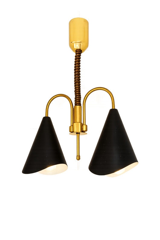 lampy wiszące Lampa wisząca Mid-Century Modern, mosiądz i metal, lata 70.,