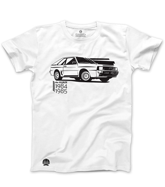 Biały T-shirt Audi Sport Quattro Klasykami