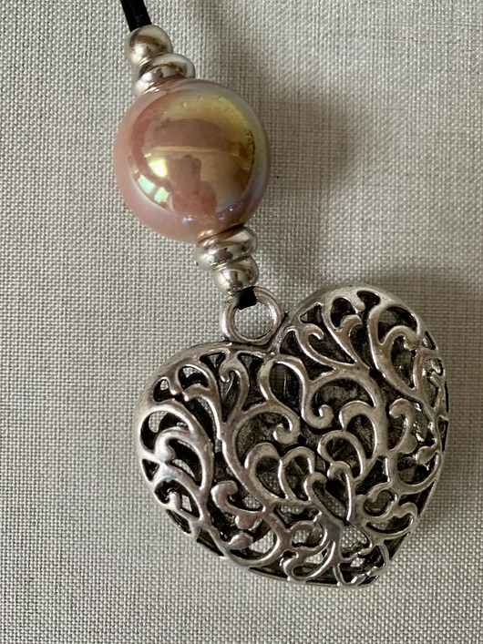 wisiory Wisior,łańcuszek,naszyjnik serce w kolorze antycznego srebra