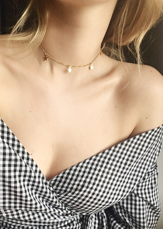 Łańcuszkowy złoty choker z gwiazdkami STAG JEWELS