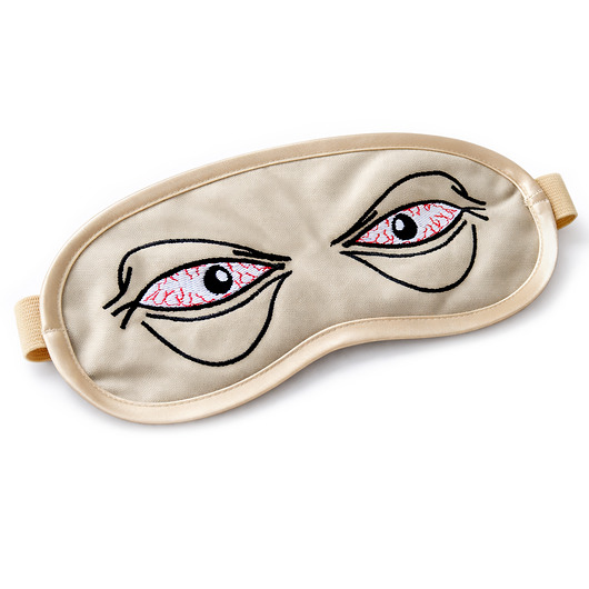 opaski na oczy OPASKA Beżowa bawełniana haftowana Oczyska PREZENT